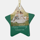 Simple Modern Family Photo Christmas & New Year Keramisch Ornament (Links)
