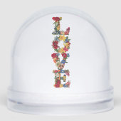 Simple Modern Floral LOVE Typography Sneeuwbol (Voorkant)