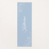  Simple Modern Floral Script Name Blue Aura Lotus  Yogamat (Voorkant)