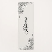 Simple Modern Floral Script Name Cream Lotus  Yogamat (Voorkant)
