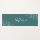 Simple Modern Floral Script Name Jade Green Lotus  Yogamat (Voorkant (horizontaal))