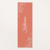 Simple Modern Floral Script Name Orange Lotus  Yogamat (Voorkant)
