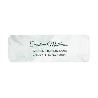 Simple Modern Floral Wedding Return Address Etiket