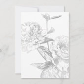 Simple Modern Floral Wedding Silver Paars Kaart (Achterkant)