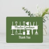 Simple Modern Forest Green Master Gardener Bedankkaart (Staand voorkant)
