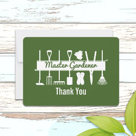 Simple Modern Forest Green Master Gardener Bedankkaart