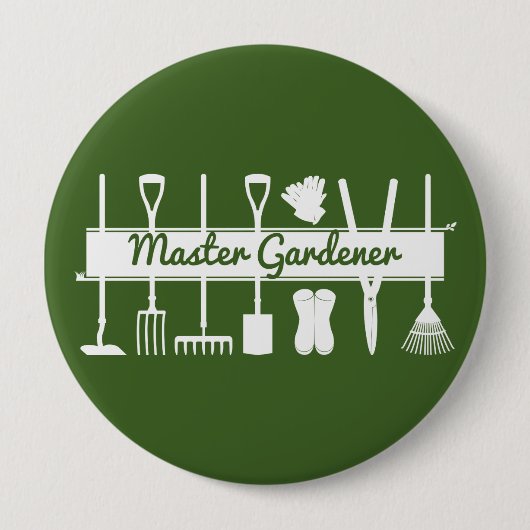 Simple Modern Forest Green Master Gardener Ronde Button 4,0 Cm (Voorkant)