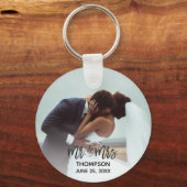Simple Modern Foto van Mrs Custom Wedding Pas getr Sleutelhanger (Voorkant)