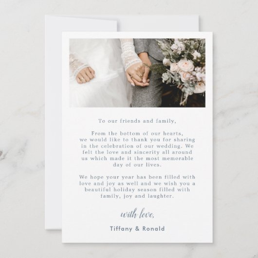 Simple Modern Framed Photo Wedding  Bedankkaart (Achterkant)