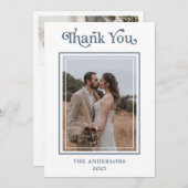 Simple Modern Framed Photo Wedding  Bedankkaart (Voorkant / Achterkant)