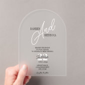 Simple Modern Frost Acrylic Wedding Invitation Acryl Uitnodigingen (Insitu (Draagbaar))