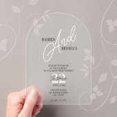Simple Modern Frost Acrylic Wedding Invitation Acryl Uitnodigingen