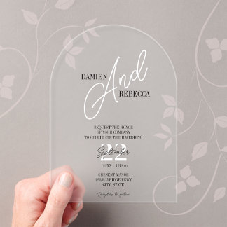 Simple Modern Frost Acrylic Wedding Invitation Acryl Uitnodigingen