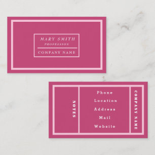 Simple Modern Fuchsia Roos Visitekaartje