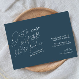 Simple Modern Funny Blue Moving Aankondiging