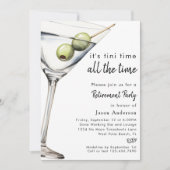 Simple Modern Funny Dirty Martini Retirement Party Kaart (Voorkant)