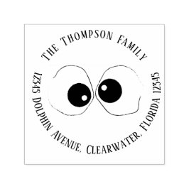 Simple Modern Funny Goofy Eyes Whimsical Zelfinktende Stempel