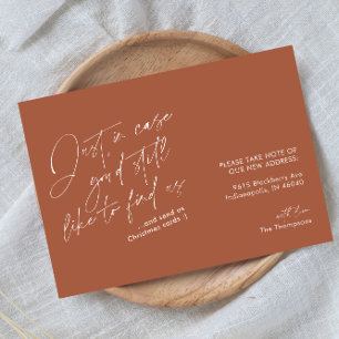 Simple Modern Funny Terracotta Rust Moving Aankondiging