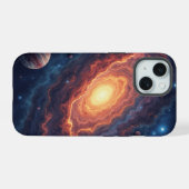 Simple Modern: Galaxy Ruimte Rock Cool iPhone 15 Case (Achterkant horizontaal)