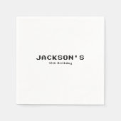 Simple Modern Gamer Boys Birthday Party Servet (Voorkant)