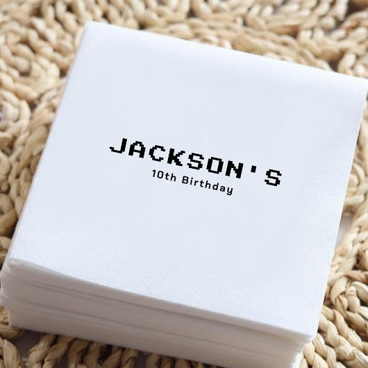 Simple Modern Gamer Boys Birthday Party Servet