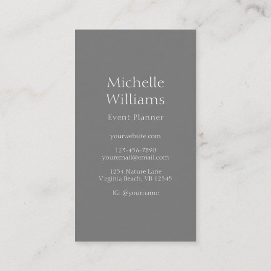 Simple Modern Garden Greenery Botanical Damselfly Visitekaartje (Achterkant)