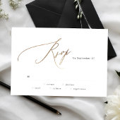 Simple Modern Gold Calligraphy Wedding RSVP-kaart RSVP Kaartje