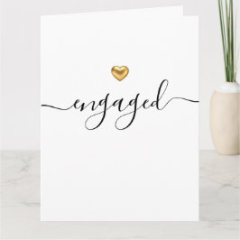 Simple Modern Gold Heart White ingeschakeld Kaart