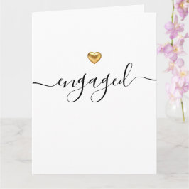 Simple Modern Gold Heart White ingeschakeld Kaart