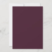 Simple Modern Gold Leaf Burgundy Wedding Kaart (Achterkant)