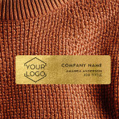 Simple Modern Gold Logo Employee Plastic  Naamplaatje