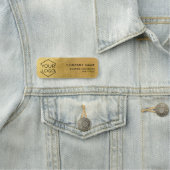 Simple Modern Gold Logo Employee Plastic  Naamplaatje (In situ)