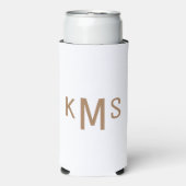 Simple Modern Gold Monogram White Seltzer Blikjeskoeler (Seltzer Voorkant)
