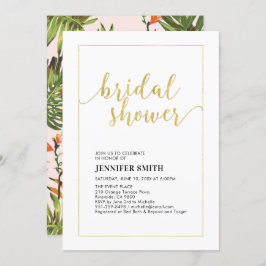 Simple Modern Gold Tropical Wedding Vrijgezellenfe Kaart