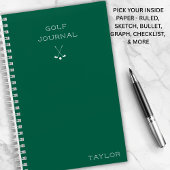 Simple Modern Golf Journal Personalized Name Green Notitieboek