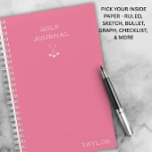 Simple Modern Golf Journal Personalized Name Pink Notitieboek