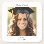 Simple Modern Graduation Party Photo  Kartonnen Onderzetters (Voorkant)