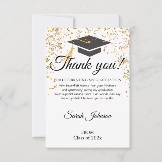 Simple Modern Graduation Thank You Card Bedankkaart (Voorkant)