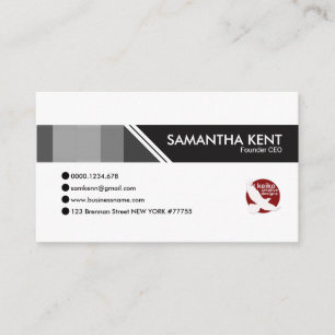 Simple Modern Gray Tab CEO Founder Visitekaartje