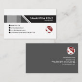 Simple Modern Gray Tab CEO Founder Visitekaartje (Voorkant / Achterkant)