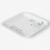 Simple Modern Greenery Foliage Wedding Party Papieren Bordje (Gebogen)