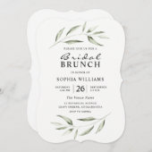 Simple Modern Greenery Leaf Vrijgezellenfeest Brun Kaart (Voorkant / Achterkant)