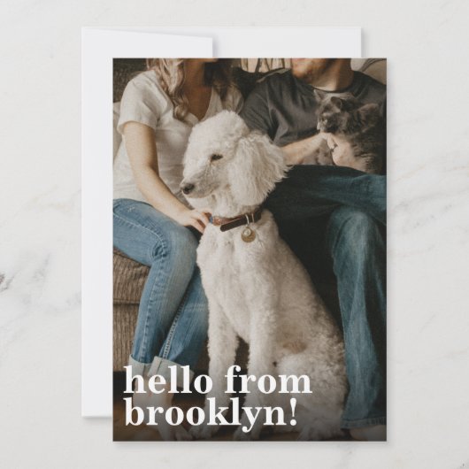 Simple Modern Hallo New Home Address Photo Moving Aankondiging (Voorkant)