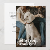 Simple Modern Hallo New Home Address Photo Moving Aankondiging (Voorkant / Achterkant)