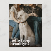 Simple Modern Hallo New Home Address Photo Moving Aankondigingskaart (Voorkant)