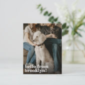 Simple Modern Hallo New Home Address Photo Moving Aankondigingskaart (Staand voorkant)