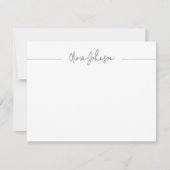 Simple Modern Hand Lettered White Flat Note Card Notitiekaartje (Voorkant)