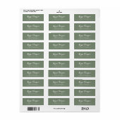 Simple Modern Handlettering Name Script Green  Etiket (Full Sheet)