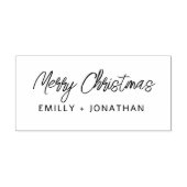 Simple Modern Handwriting Mery Christmas Names Rubberstempel (Afrduk)