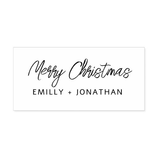 Simple Modern Handwriting Mery Christmas Names Rubberstempel (Afrduk)